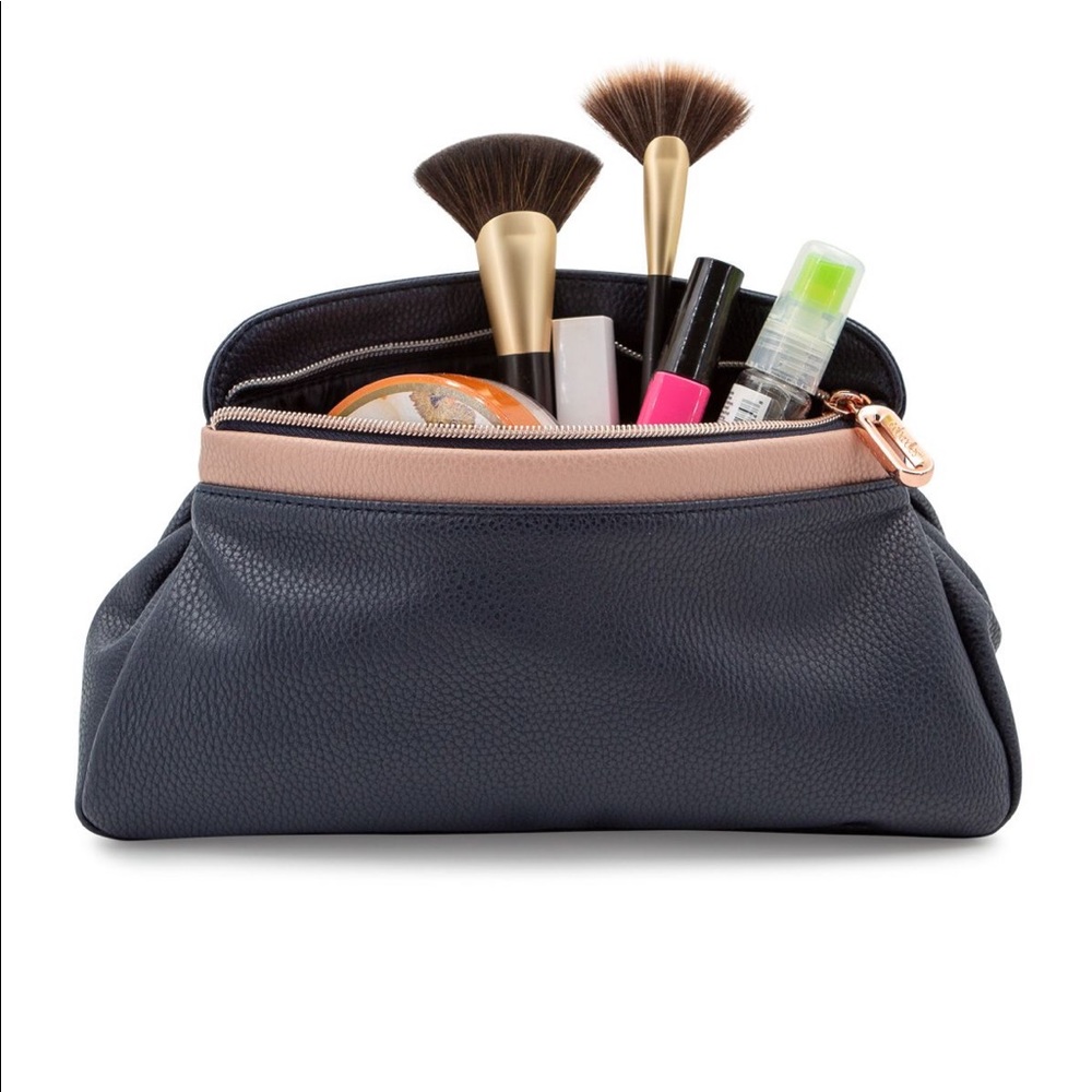 Caboodles Zip Pop Large Makeup Bag Navy NWT